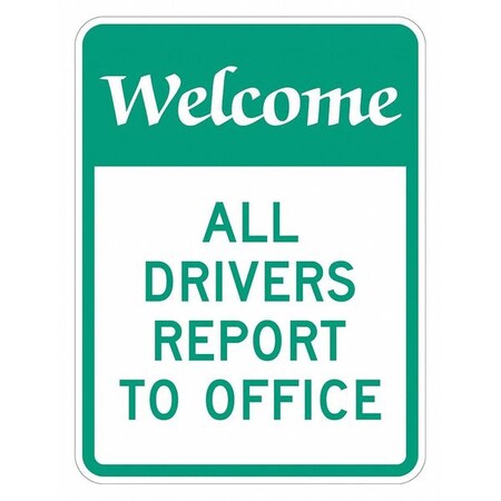 Facility Sign, 18 in H, 12 in W, Aluminum, Vertical Rectangle, English, T1-6153-DG_12x18 MPN:T1-6153-DG_12x18