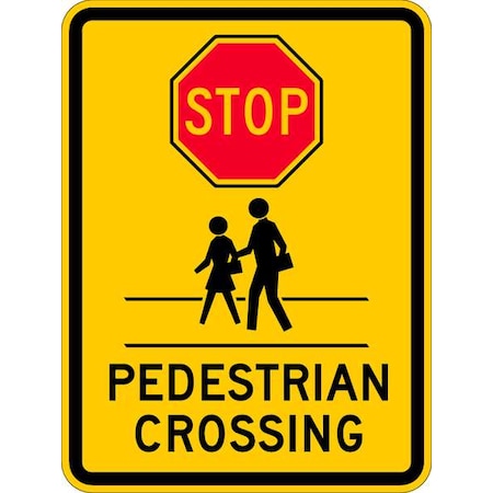 Stop Pedestrian Crossing Sign, 24