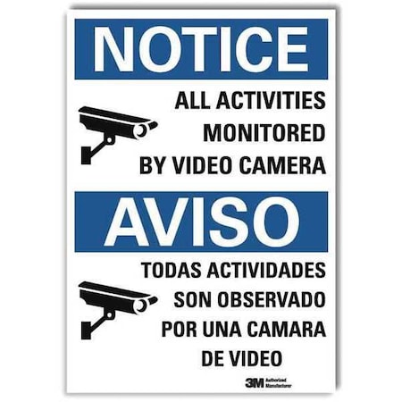 Notice Sign, 14 in H, 10 in W, Reflective Sheeting, Vertical, English, Spanish, U1-1006-RD_10X14 MPN:U1-1006-RD_10X14