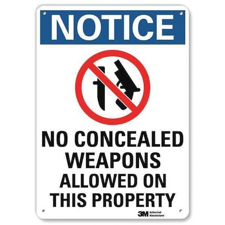 Notice Sign, 10 in H, 7 in W, Plastic, Horizontal Rectangle, English, U1-1012-NP_7X10 MPN:U1-1012-NP_7X10