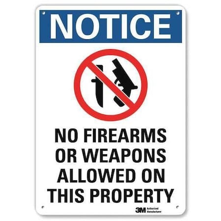 Notice Sign, 10 in H, 7 in W, Aluminum, Horizontal Rectangle, English, U1-1015-NA_7x10 MPN:U1-1015-NA_7x10