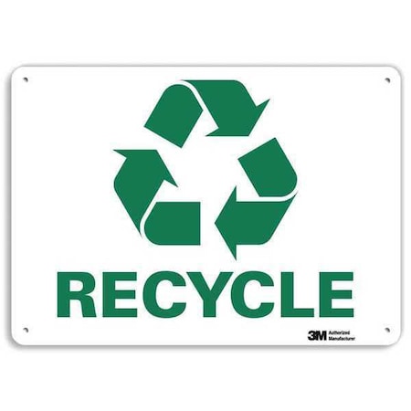 Recycle, 10 in W x 7 in H, Vertical Rectangle, Plastic, U1-1028-NP_10X7 MPN:U1-1028-NP_10X7
