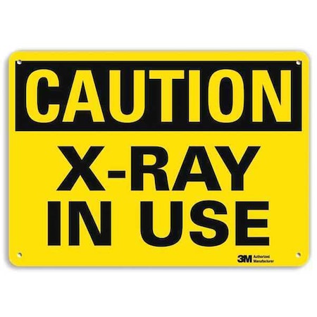 Caution Sign, 7 in H, 10 in W, Aluminum, Vertical Rectangle, U1-1047-RA_10X7 MPN:U1-1047-RA_10X7