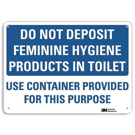 Do Not Throw Paper Towels, Feminine Hygiene Products., 7 in x 10 in, Plastic, U1-1051-NP_10X7 MPN:U1-1051-NP_10X7
