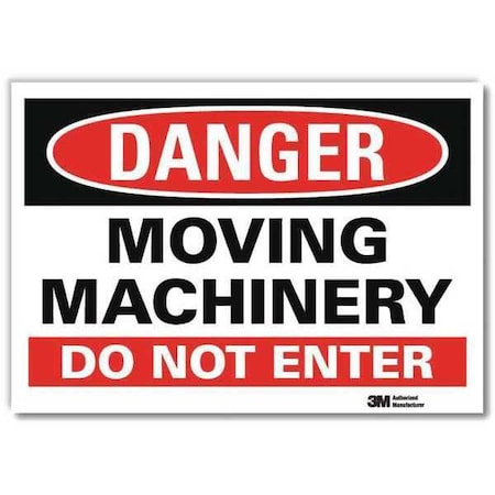 Danger Sign, 7 in Height, 10 in Width, Reflective Sheeting, Vertical Rectangle, English MPN:U1-1052-RD_10X7