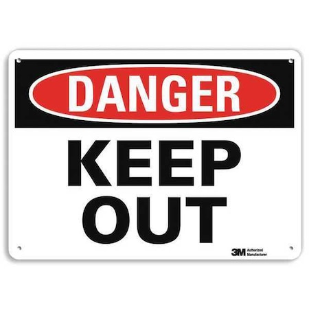 Danger Sign, 10 in H, 14 in W, Plastic, Horizontal Rectangle, English, U1-1056-NP_14X10 MPN:U1-1056-NP_14X10