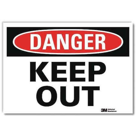 Danger Sign, 10x7 In., English, U1-1056-RD_10X7 MPN:U1-1056-RD_10X7
