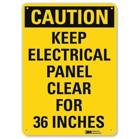 Caution Sign, 10 in Height, 7 in Width, Aluminum, Horizontal Rectangle, English MPN:U1-1059-NA_7x10