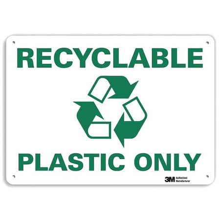 Recyclable Plastic Only, 10 in x 14 in, Horizontal Rectangle, Plastic, U1-1061-NP_14X10 MPN:U1-1061-NP_14X10