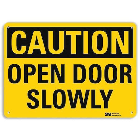 Caution Sign, 10 in H, 14 in W, Aluminum, Horizontal Rectangle, English, U1-1067-NA_14x10 MPN:U1-1067-NA_14x10