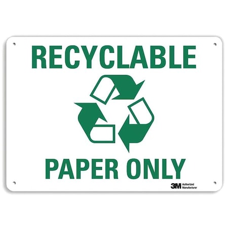 Recyclable Paper Only, 7 in x 10 in, Vertical Rectangle, Plastic, U1-1070-NP_10X7 MPN:U1-1070-NP_10X7