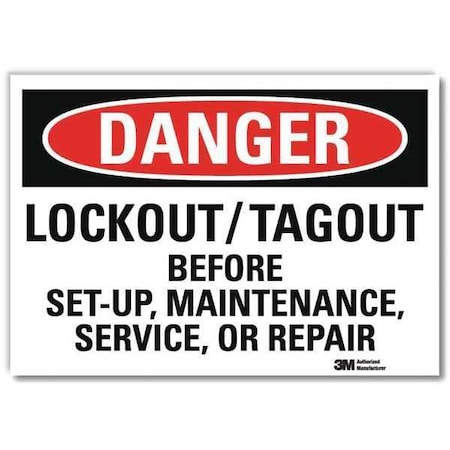 Danger Sign, 10 in Height, 14 in Width, Reflective Sheeting, Horizontal Rectangle, English MPN:U1-1071-RD_14X10