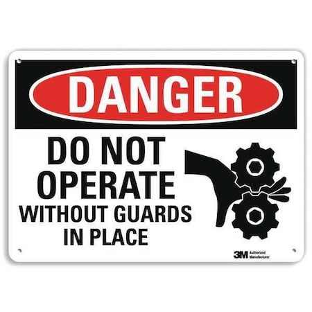 Danger Sign, 7 in Height, 10 in Width, Plastic, Vertical Rectangle, English MPN:U1-1085-NP_10X7