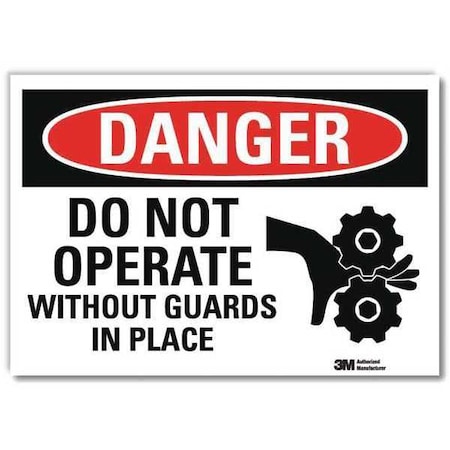 Danger Sign, 10 in Height, 14 in Width, Reflective Sheeting, Horizontal Rectangle, English MPN:U1-1085-RD_14X10