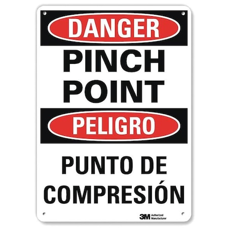 Danger Sign, 14 in Height, 10 in Width, Aluminum, Vertical Rectangle, English MPN:U1-1087-NA_10x14