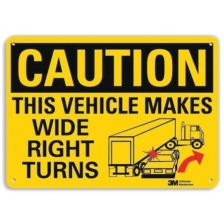 Caution Sign, 7 in H, 10 in W, Aluminum, Vertical Rectangle, English, U1-1090-NA_10x7 MPN:U1-1090-NA_10x7