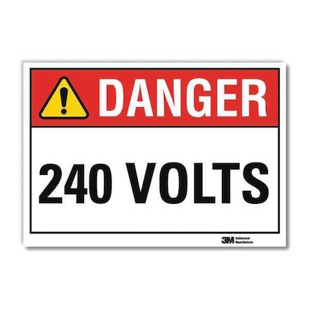 Danger Sign, Self-Adhesv Mount, 7inWx5inH, U3-1008-RD_7X5 MPN:U3-1008-RD_7X5