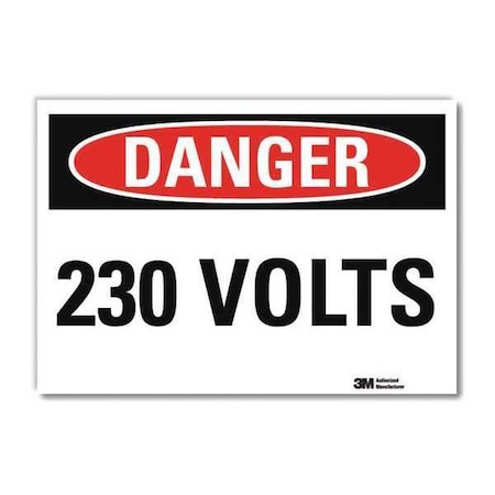 Danger Sign, Self-Adhesv Mount, 7inWx5inH, U3-1073-RD_7X5 MPN:U3-1073-RD_7X5