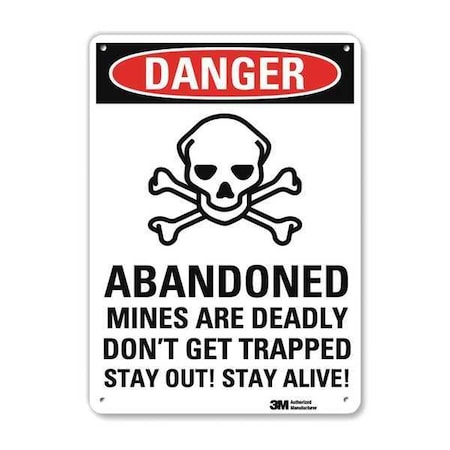 Danger Sign, 10 in H, 7 in W, Plastic, Horizontal Rectangle, English, U3-1082-NP_7X10 MPN:U3-1082-NP_7X10