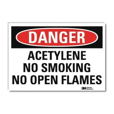 Danger No Smoking Sign, 5 in H, 7 in W, Reflective Sheeting, Horizontal Rectangle, U3-1084-RD_7X5 MPN:U3-1084-RD_7X5