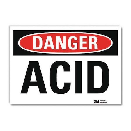 Danger Sign, 5 in H, 7 in W, Horizontal Rectangle, English, U3-1086-RD_7X5 MPN:U3-1086-RD_7X5