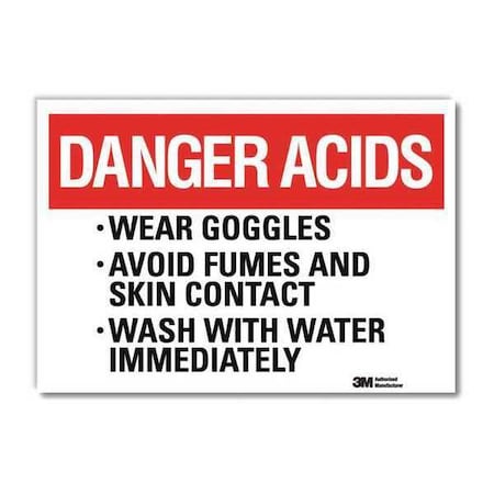 Danger Sign, Self-Adhesv Mount, 10inWx7inH, U3-1095-RD_10X7 MPN:U3-1095-RD_10X7