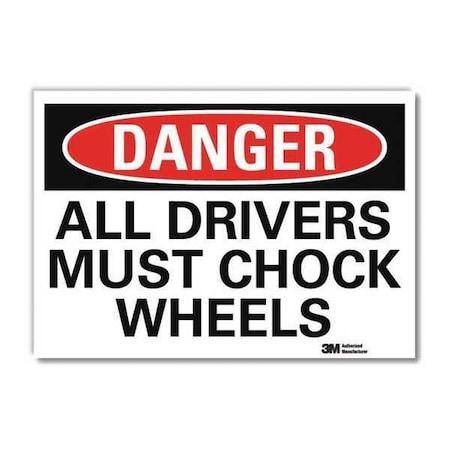 Danger Sign, 7 in H, 10 in W, Reflective Sheeting, Vertical Rectangle, English, U3-1101-RD_10X7 MPN:U3-1101-RD_10X7