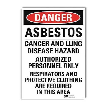 Danger Sign, 7 in Height, 5 in Width, Reflective Sheeting, Vertical Rectangle, English MPN:U3-1109-RD_5X7