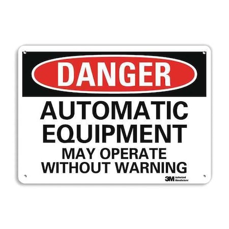 Danger Sign, 10 in Height, 14 in Width, Aluminum, Vertical Rectangle, English MPN:U3-1120-NA_14x10