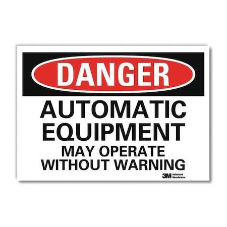 Danger Sign, 5 in Height, 7 in Width, Reflective Sheeting, Horizontal Rectangle, English MPN:U3-1120-RD_7X5