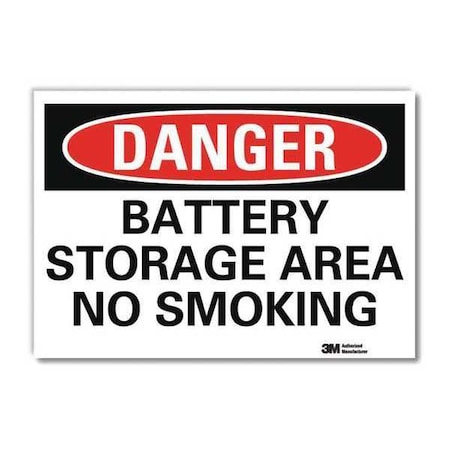 Danger No Smoking Sign, 5 in H, 7 in W, Reflective Sheeting, Horizontal Rectangle, U3-1127-RD_7X5 MPN:U3-1127-RD_7X5