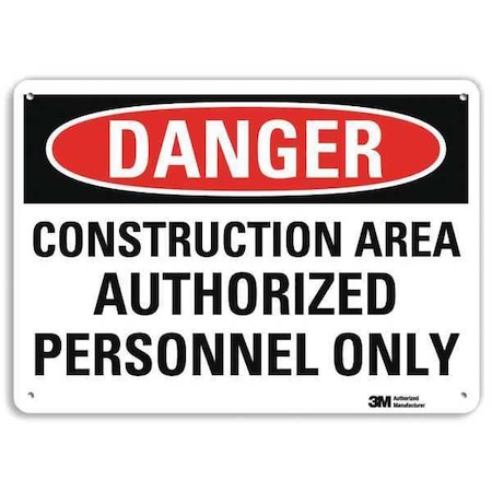 Danger Sign, 10 in Height, 14 in Width, Aluminum, Vertical Rectangle, English MPN:U3-1239-NA_14x10