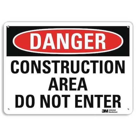 Danger Sign, 10 in Height, 14 in Width, Plastic, Horizontal Rectangle, English MPN:U3-1240-NP_14X10