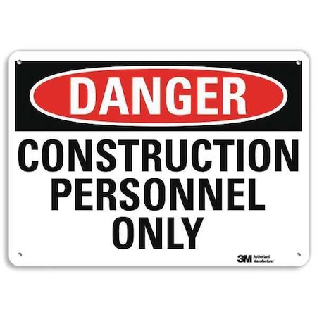 Danger Sign, 10 in Height, 14 in Width, Aluminum, Vertical Rectangle, English MPN:U3-1247-NA_14x10