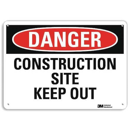 Danger Sign, 10 in Height, 14 in Width, Aluminum, Vertical Rectangle, English MPN:U3-1249-NA_14x10