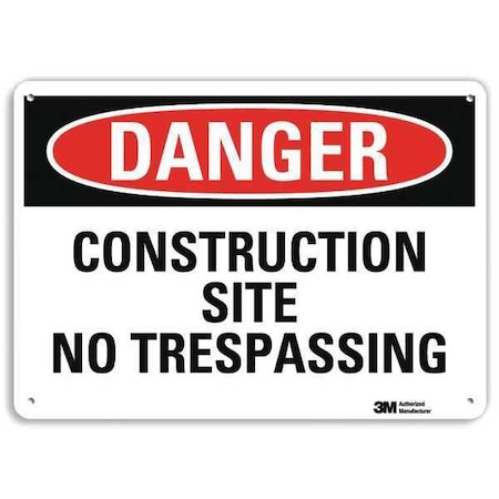 Danger Sign, 7 in H, 10 in W, Plastic, Vertical Rectangle, English, U3-1250-NP_10X7 MPN:U3-1250-NP_10X7