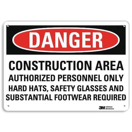 Plastic Danger Sign, 4 Holes, 10