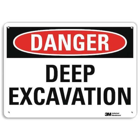 Danger, Deep Excavation, 7 in x 10 in, Vertical Rectangle, Aluminum, U3-1290-NA_10x7 MPN:U3-1290-NA_10x7