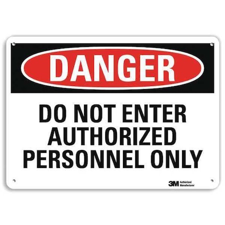 Danger Sign, 10 in H, 14 in W, Plastic, Horizontal Rectangle, English, U3-1314-NP_14X10 MPN:U3-1314-NP_14X10