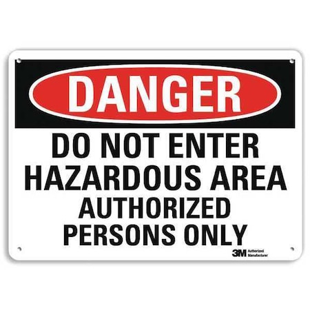 Danger Sign, 10 in Height, 14 in Width, Plastic, Horizontal Rectangle, English MPN:U3-1320-NP_14X10