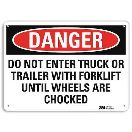 Danger Sign, 7 in H, 10 in W, Plastic, Vertical Rectangle, English, U3-1322-NP_10X7 MPN:U3-1322-NP_10X7