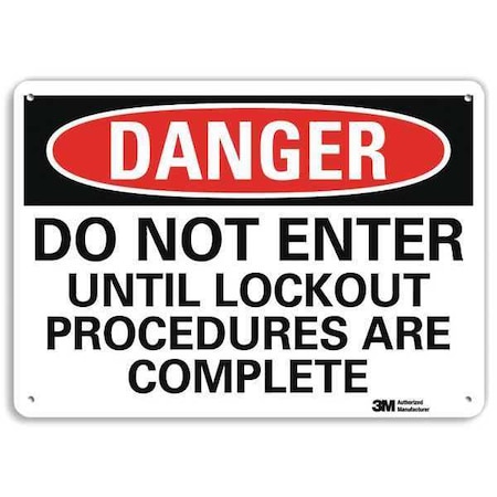Danger Sign, 10 in Height, 14 in Width, Plastic, Horizontal Rectangle, English MPN:U3-1324-NP_14X10