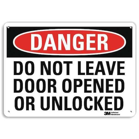 Danger Sign, 10 in H, 14 in W, Aluminum, Horizontal Rectangle, English, U3-1334-NA_14x10 MPN:U3-1334-NA_14x10