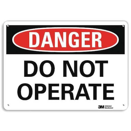 Danger Sign, 10 in Height, 14 in Width, Plastic, Horizontal Rectangle, English MPN:U3-1336-NP_14X10