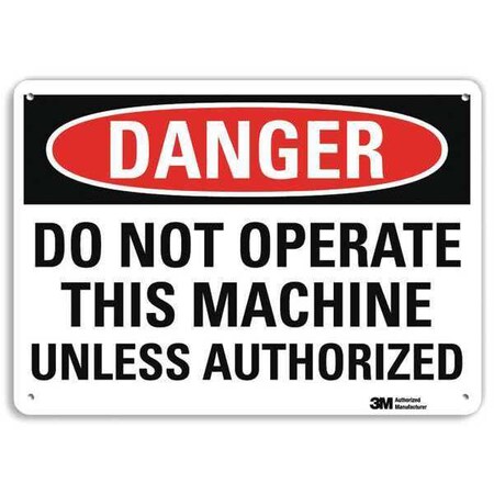 Danger Sign, 10 in Height, 14 in Width, Aluminum, Horizontal Rectangle, English MPN:U3-1341-NA_14x10