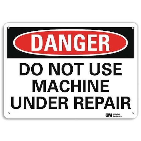Danger Sign, 7 in Height, 10 in Width, Plastic, Vertical Rectangle, English MPN:U3-1375-NP_10X7