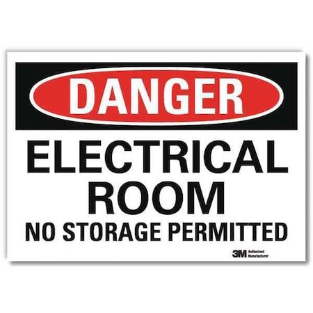 Danger Sign, Self-Adhesv Mount, 7inWx5inH, U3-1410-RD_7X5 MPN:U3-1410-RD_7X5