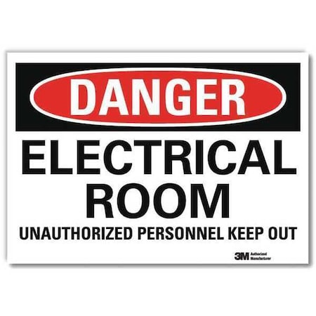 Danger Sign, Self-Adhesv Mount, 7inWx5inH, U3-1411-RD_7X5 MPN:U3-1411-RD_7X5