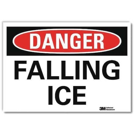 Reflective Icy Conditions Label, 5 in H, 7 in W, Non-PVC Polymer, Horizontal U3-1464-RD_7X5 MPN:U3-1464-RD_7X5