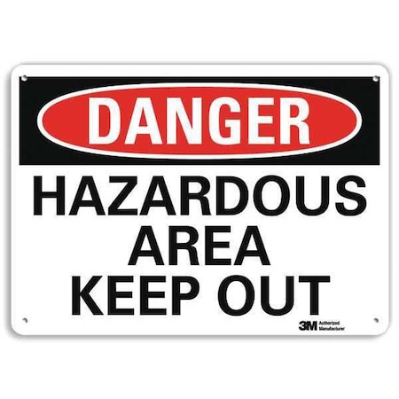 Danger Sign, 10 in Height, 14 in Width, Plastic, Horizontal Rectangle, English MPN:U3-1566-NP_14X10